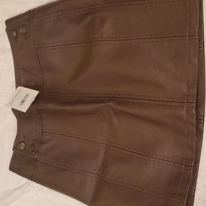 Free People brown leather skirt
